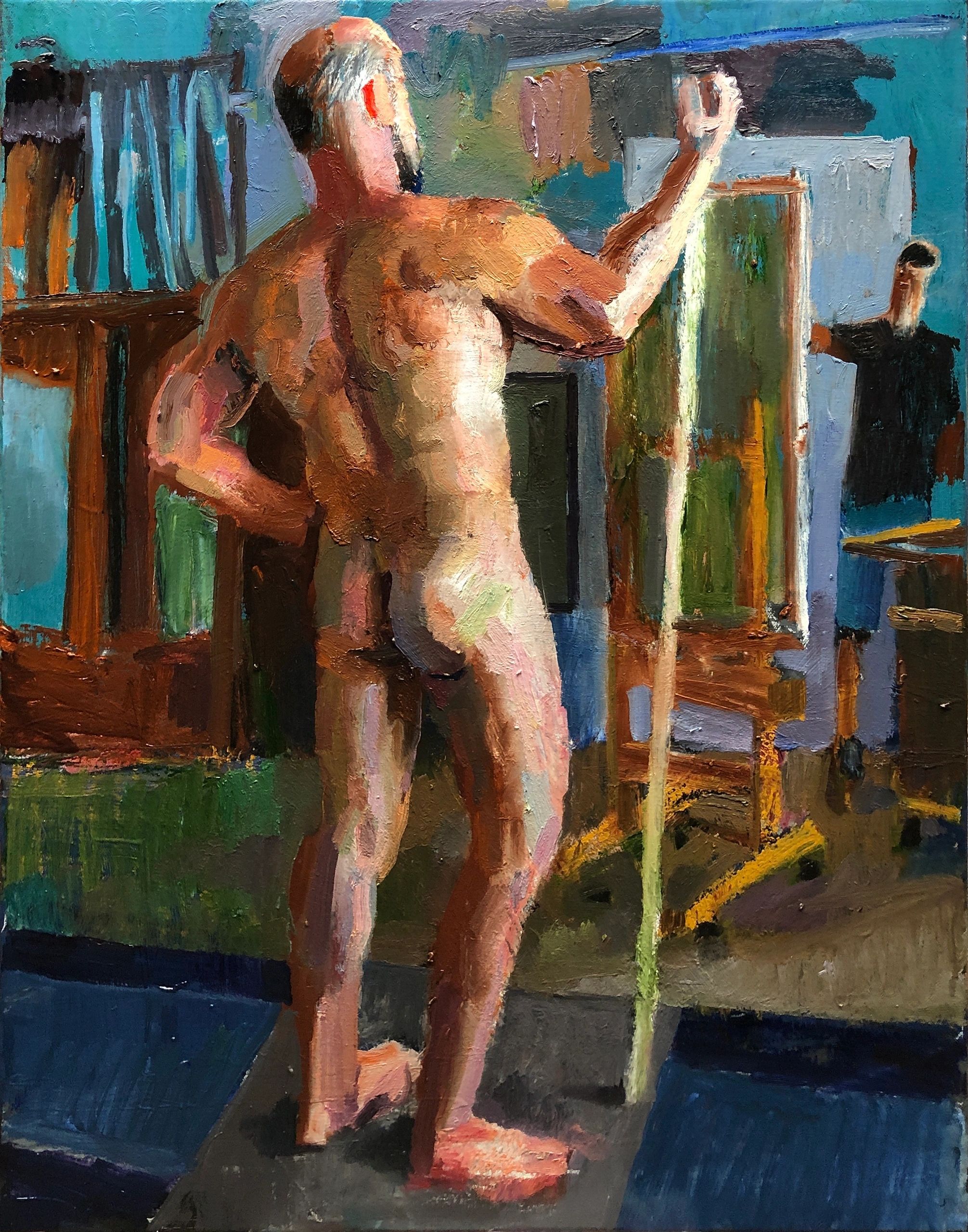 Artist and Model, oil on canvas, 28 by 22 inches