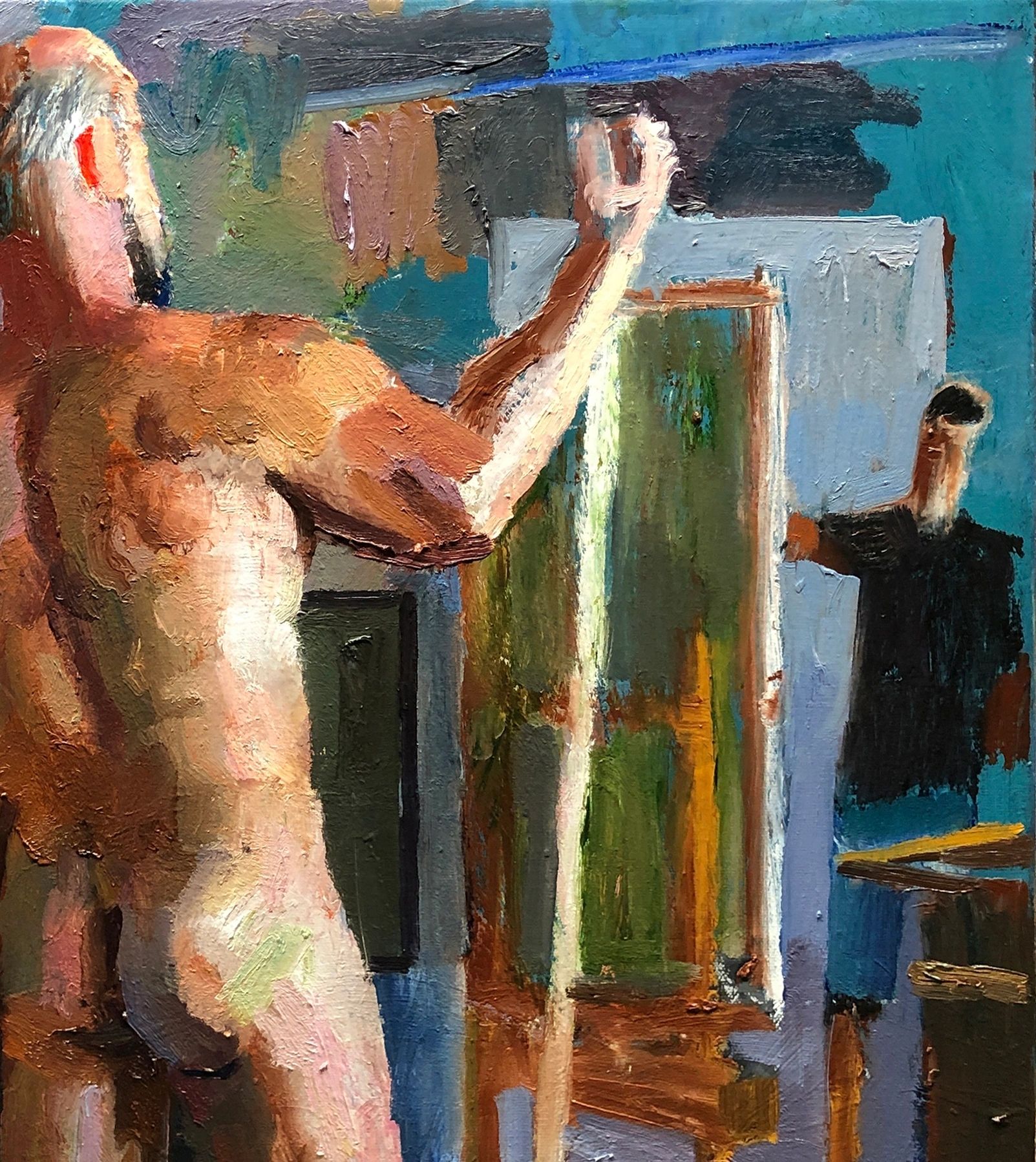Artist and Model, oil on canvas, 28 by 22 inches