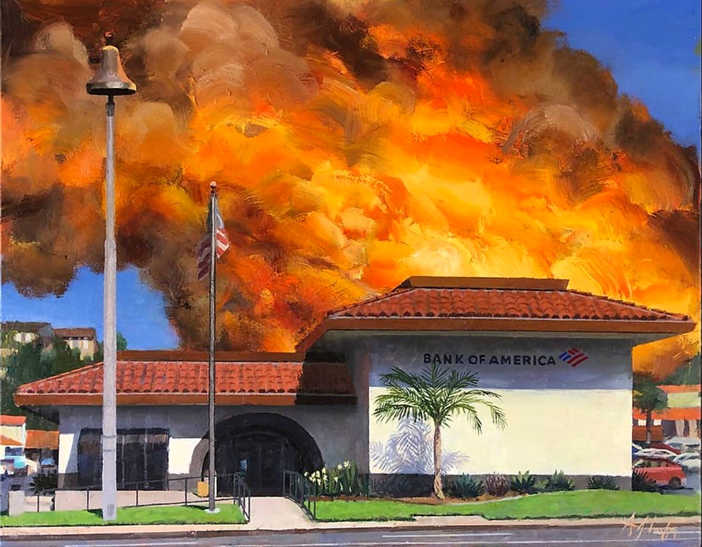 Bank of America in Flames