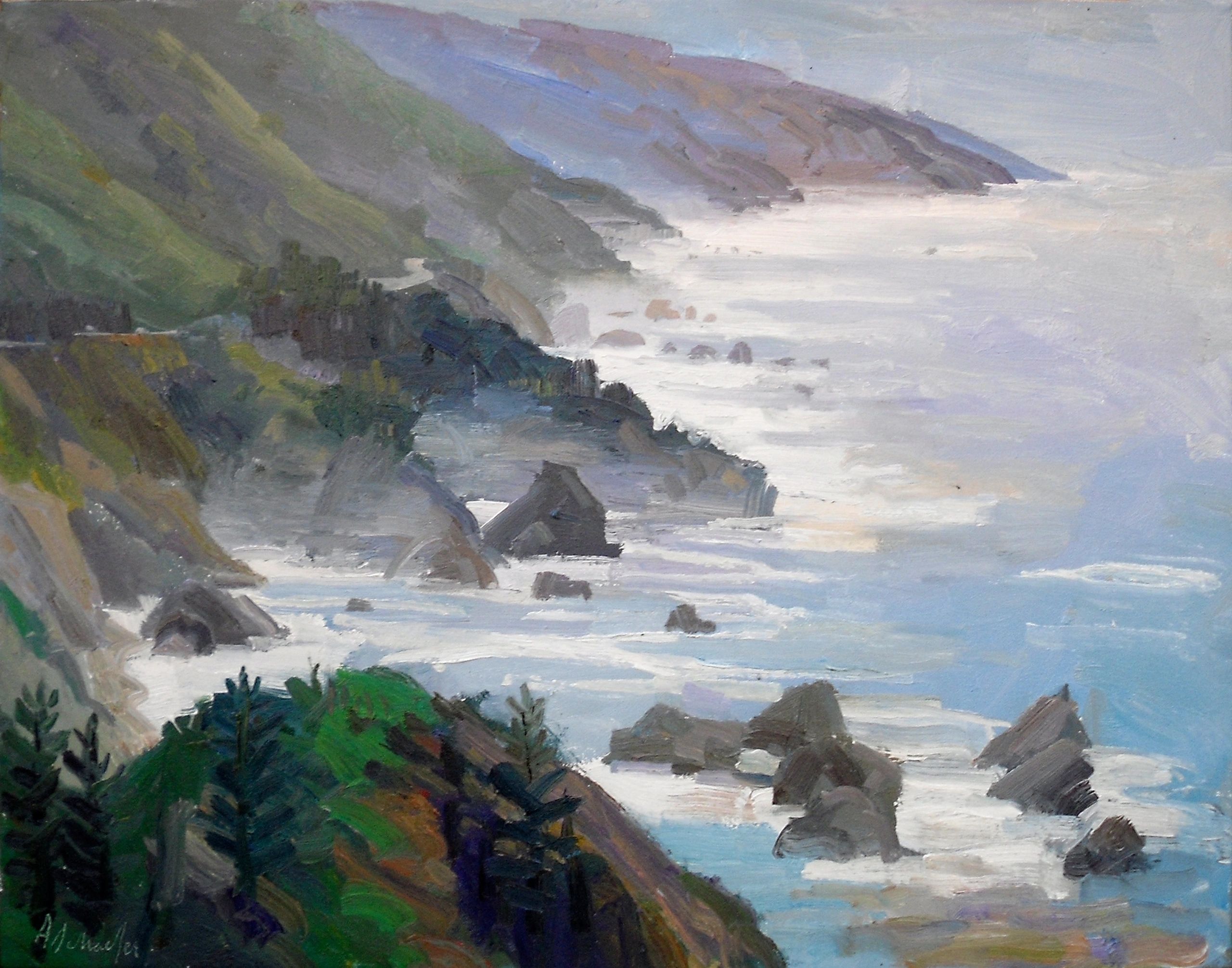 Big Sur, oil on canvas, 22 by 28 inches