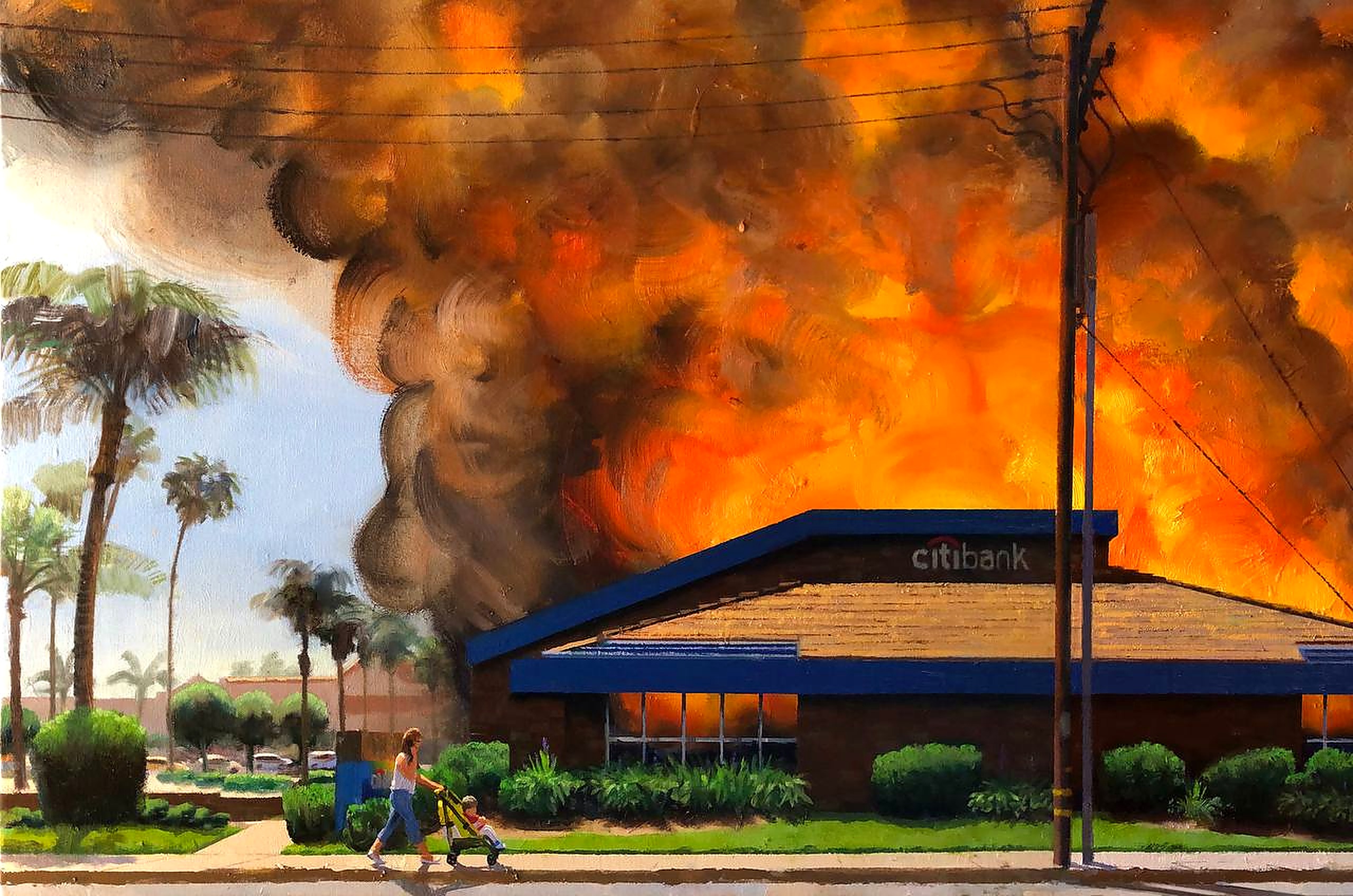 Citibank in Flames