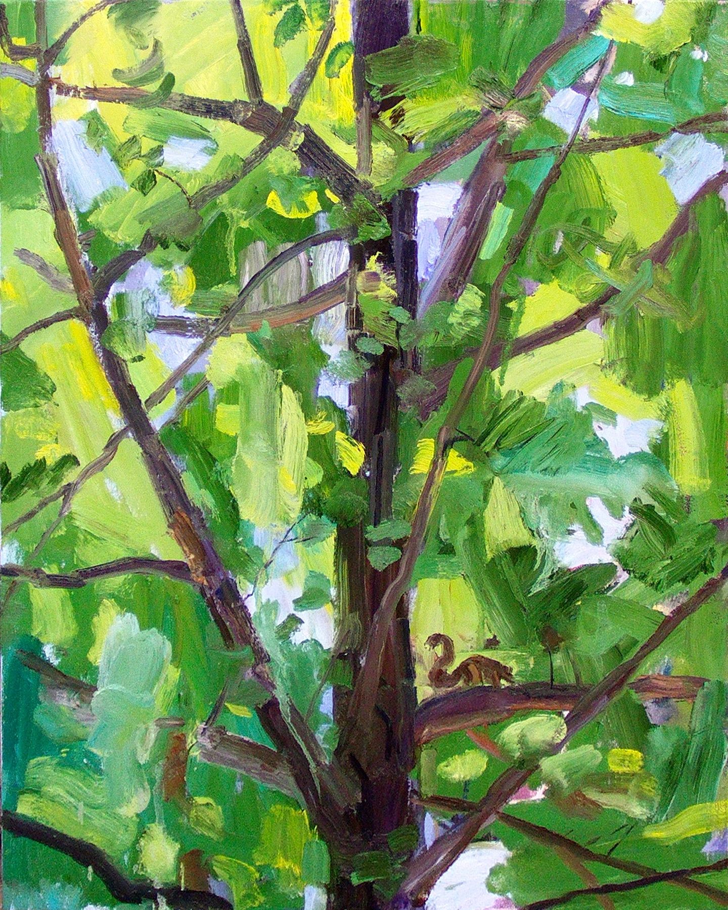 City Squirrel, oil on canvas, 30 by 24