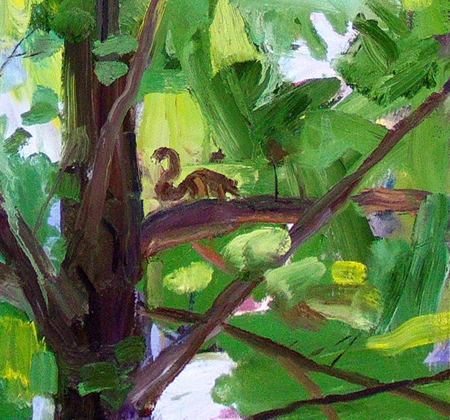 City Squirrel, oil on canvas, 30 by 24