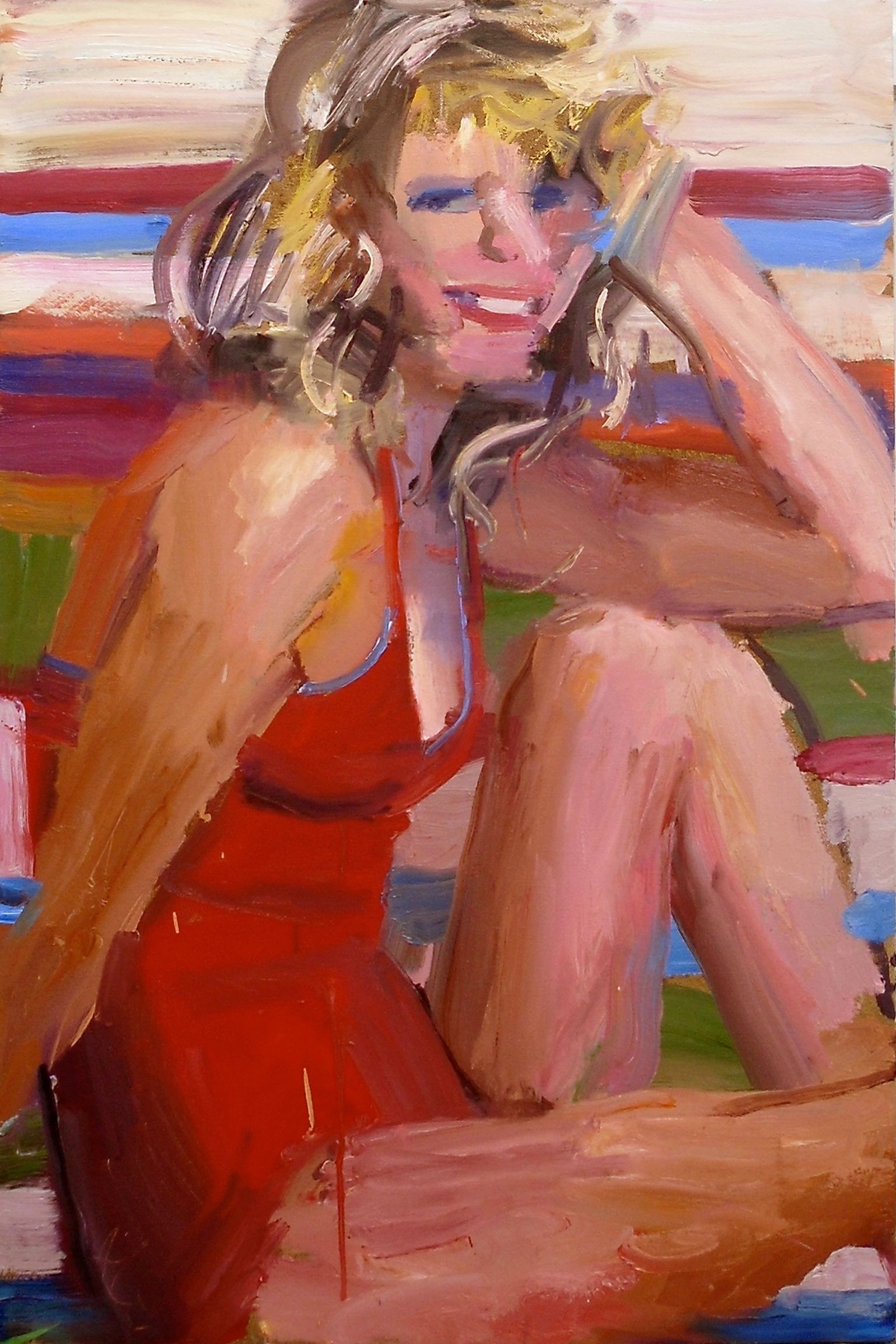 Farrah, oil on canvas, 36 by 18