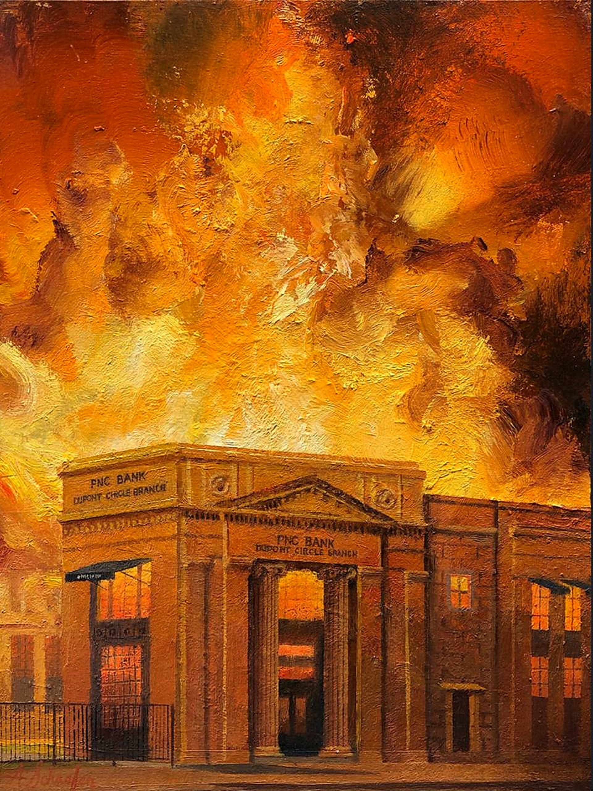 PNC Bank in Flames