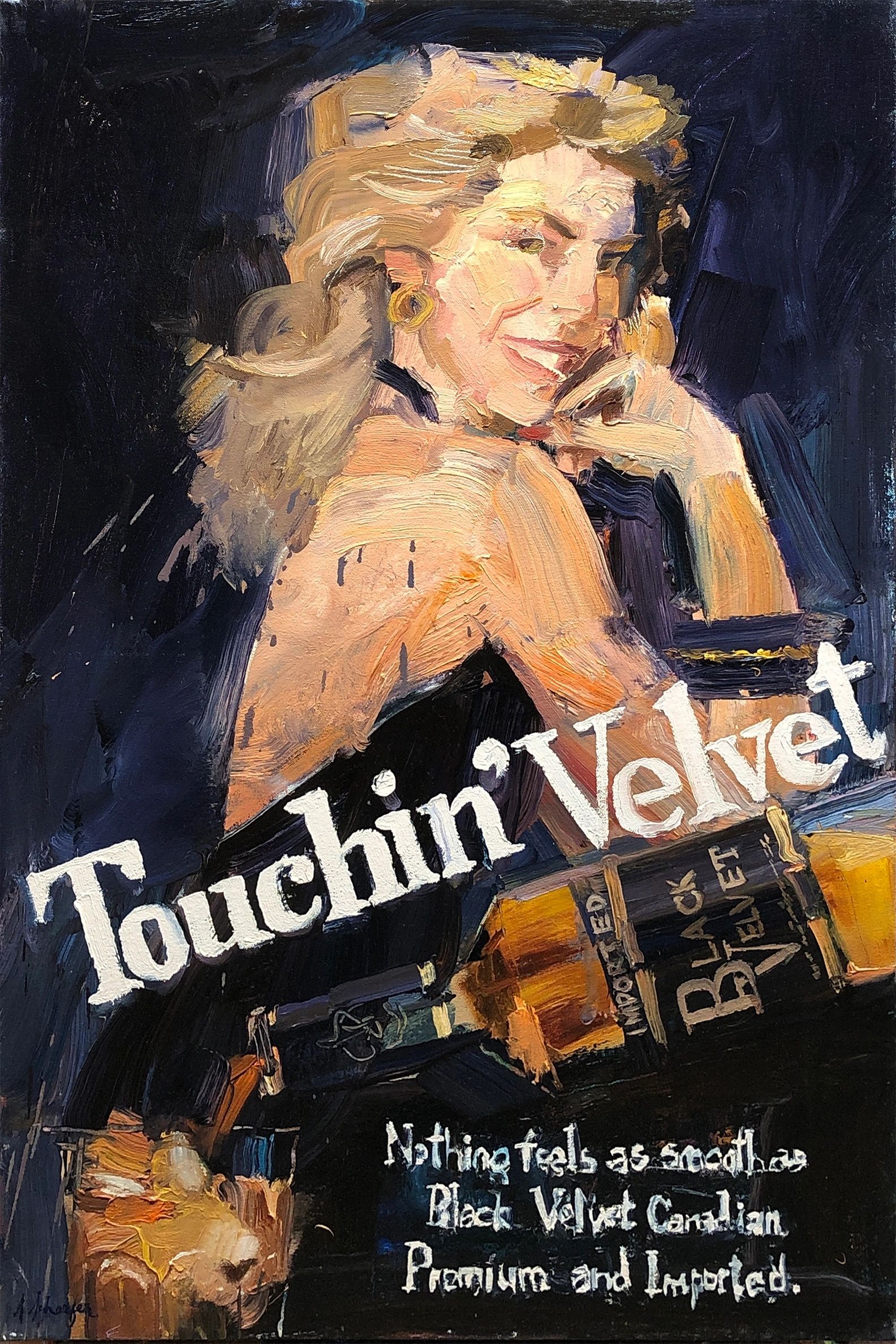 Touchin' Velvet, oil on canvas, 36 by 24 inches