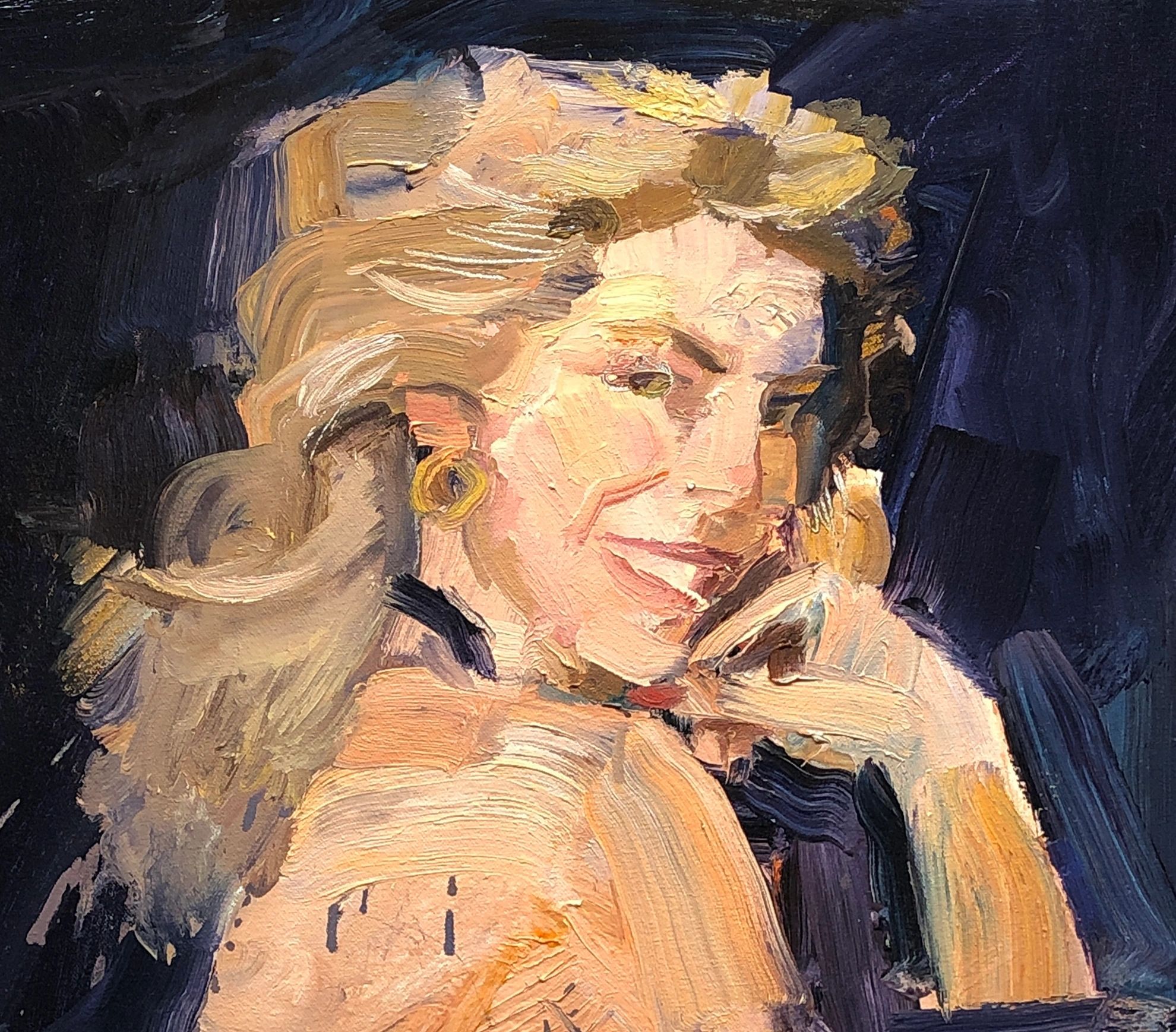 Touchin' Velvet, oil on canvas, 36 by 24 inches