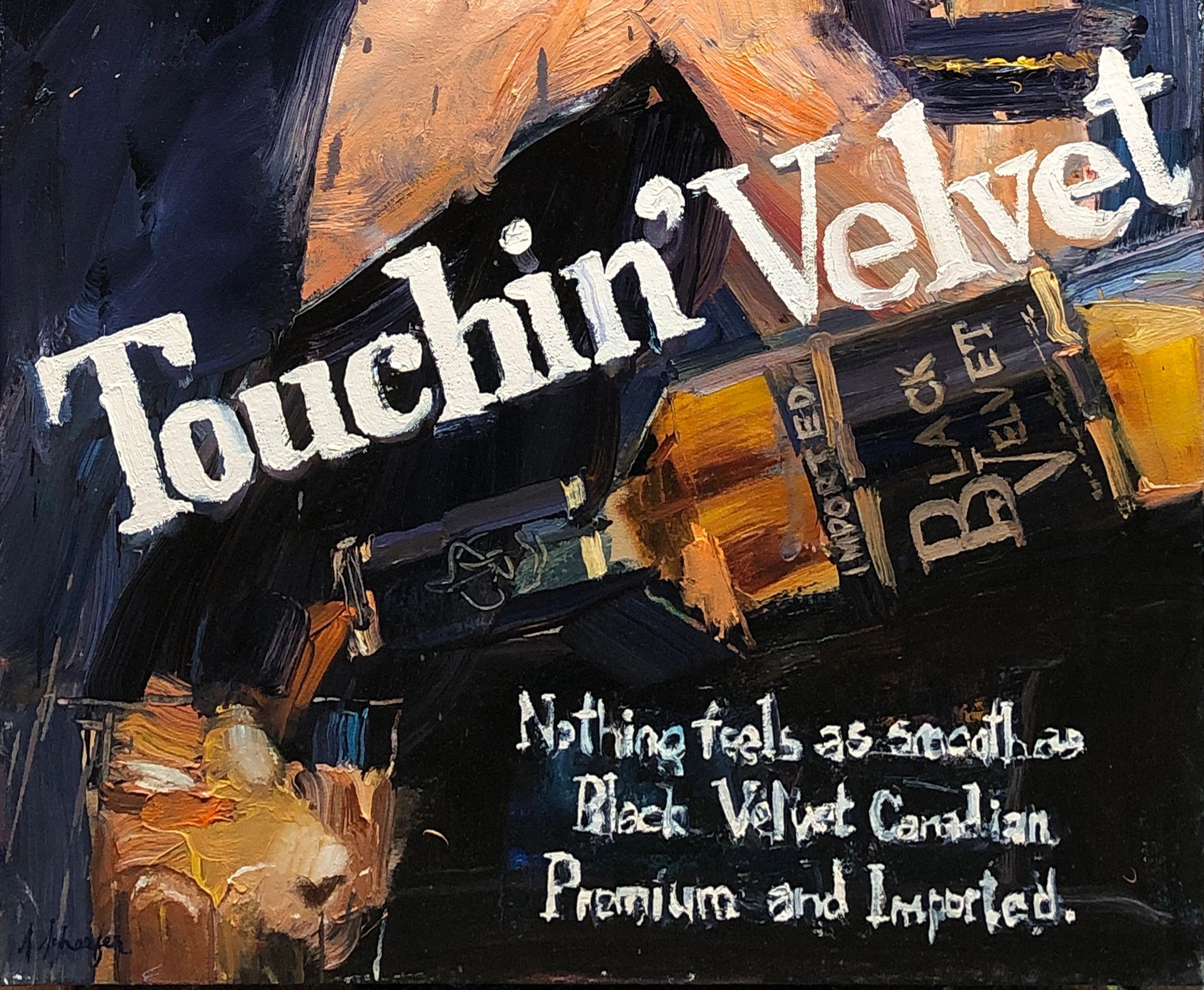 Touchin' Velvet, oil on canvas, 36 by 24 inches