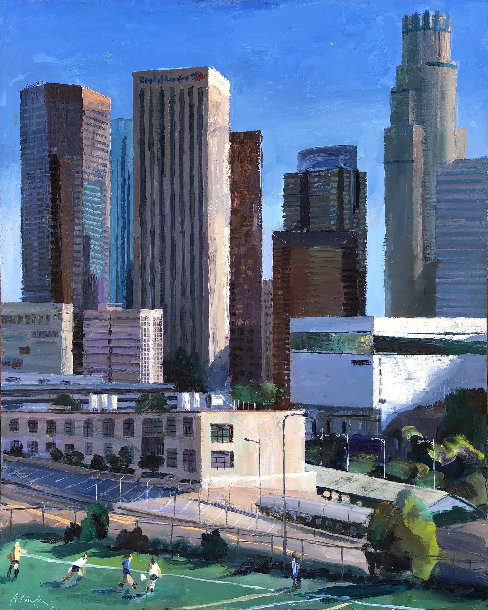 Vista Hermosa Park, Los Angeles, oil on canvas, 30 by 24 inches